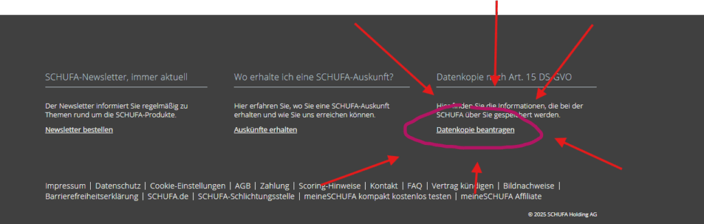meineschufa de link zur datenkopie