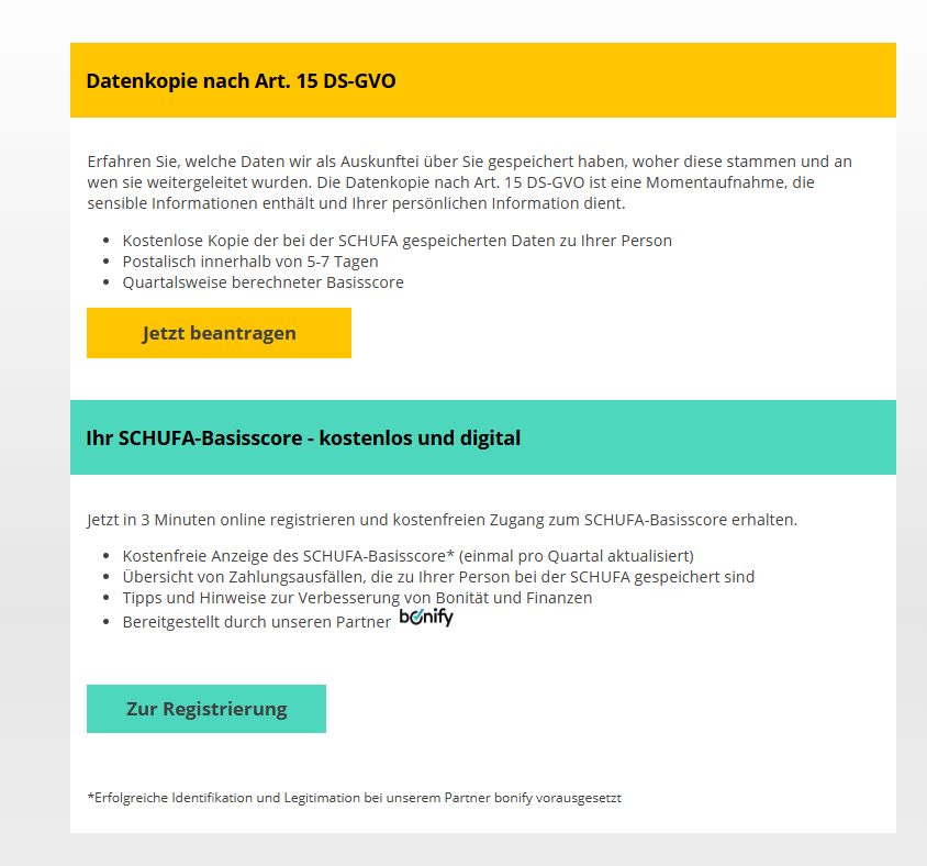 schufa bonify hinweis